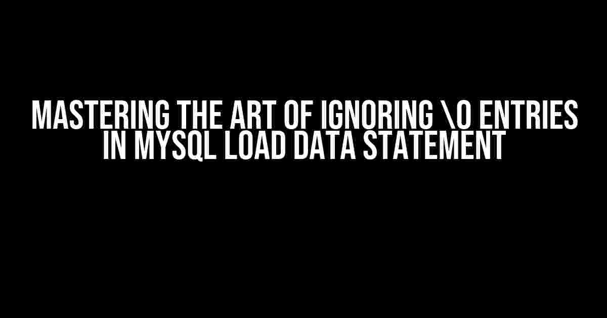 Mastering the Art of Ignoring  Entries in MySQL LOAD DATA Statement