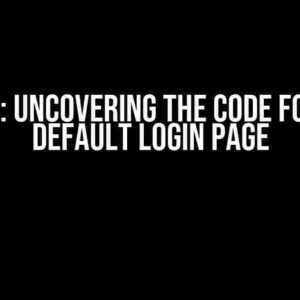 Pac4j: Uncovering the Code for the Default Login Page